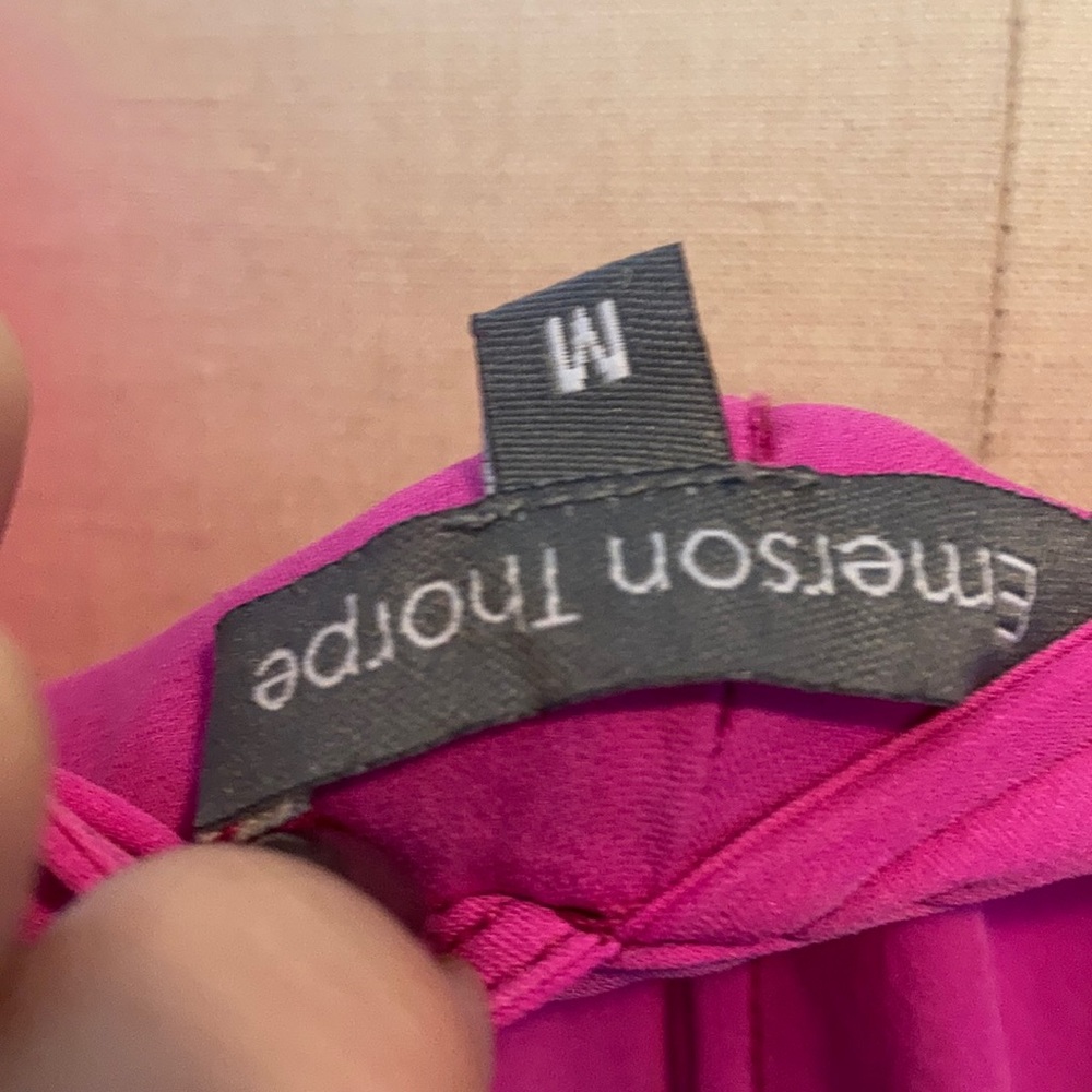 Emerson Thorpe- sz M- silk Tunic hot pink - Picture 4 of 8